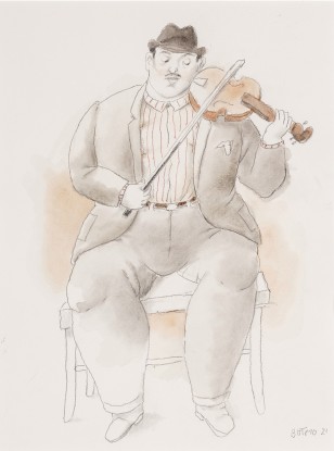 Fernando Botero, Violinist, 2021